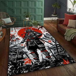 3D HD Printing Samurai Pattern Carpet Bedroom Living Room Computer Room Office Large Area Rugs Available in All Seasons Mat Gift