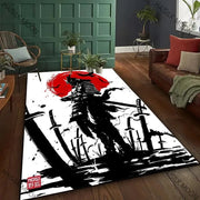 3D HD Printing Samurai Pattern Carpet Bedroom Living Room Computer Room Office Large Area Rugs Available in All Seasons Mat Gift