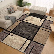 VIKAMA Premium Light Luxury Geometric Rug Living Room, Bedroom & Office Rug Easy-Care Lightweight Rug Home Decor