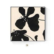 Black White Abstract Orchid Flower Canvas