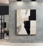 Black White Minimalist Abstract Texture Canvas Art