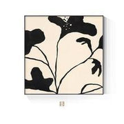 Black White Abstract Orchid Flower Canvas