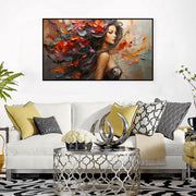 Elegant Woman Back Abstract Canvas Art
