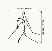 Cat Palm Clapping Line Art Wall Hanging Decoration Iron Decoration