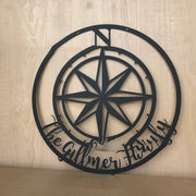 Compass Rose Solid Color Metal Wall Art