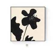 Black White Abstract Orchid Flower Canvas