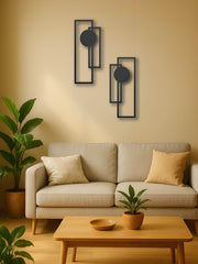 Minimalist Geometric Metal Wall Decor (2 Pcs)