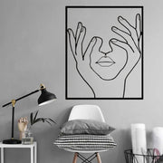 Abstract Female Line Art Metal Decorative Painting Home