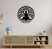 Buddha Statue Tree of Life Metal Wall Hanging Decor