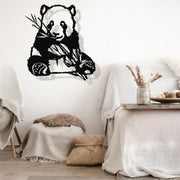 Panda Art Metal Wall Sticker Silhouette Decoration