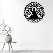 Buddha Statue Tree of Life Metal Wall Hanging Decor