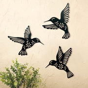 Carved Hummingbird Metal Wall Art