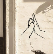 Cat Palm Clapping Line Art Wall Hanging Decoration Iron Decoration