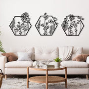 Lotus Living Room Home Wall Hanging Wrought Iron Cutting Mural