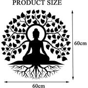 Buddha Statue Tree of Life Metal Wall Hanging Decor