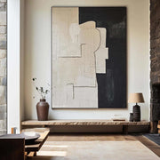 Black White Minimalist Abstract Texture Canvas Art