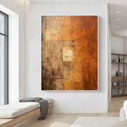 Orange Brown Wabi-Sabi Abstract Canvas Art