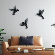 Carved Hummingbird Metal Wall Art