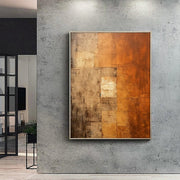 Orange Brown Wabi-Sabi Abstract Canvas Art