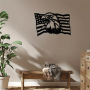 Metal Wall-mounted Wall Hanging Bathroom Metal Eagle Flag Wall Decoration Creative