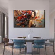Elegant Woman Back Abstract Canvas Art