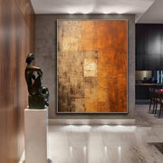 Orange Brown Wabi-Sabi Abstract Canvas Art
